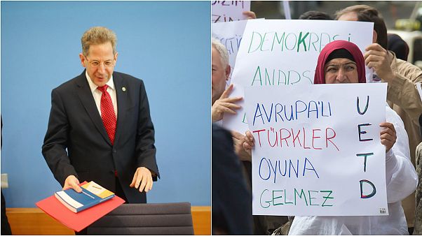 Köln'de UETD'nin düzenlediği gösteri ve BfV'nin Başkanı Hans Georg Maassen Köln'de UETD'nin düzenlediği gösteri ve BfV'nin Başkanı Hans Georg Maassen