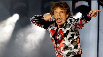 Mick Jagger em palco num concerto em Marselha