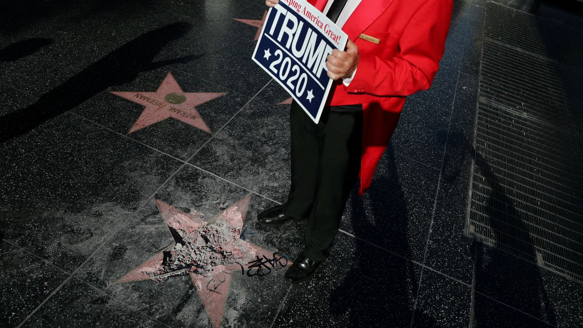 Man vandalises Trump's Hollywood star