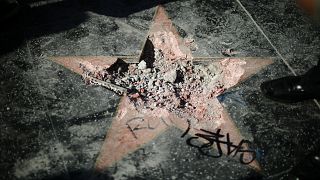 Der zerstörte Trump-Stern auf dem Hollywood Walk of Fame