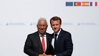 Emmanuel Macron e António Costa debatem a Europa em Lisboa