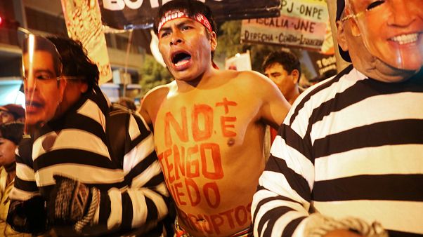 Protesto contra a corrupção em Lima, no Perú Protesto contra a corrupção em Lima, no Perú