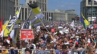 Protesta por la reforma de las pensiones en Rusia