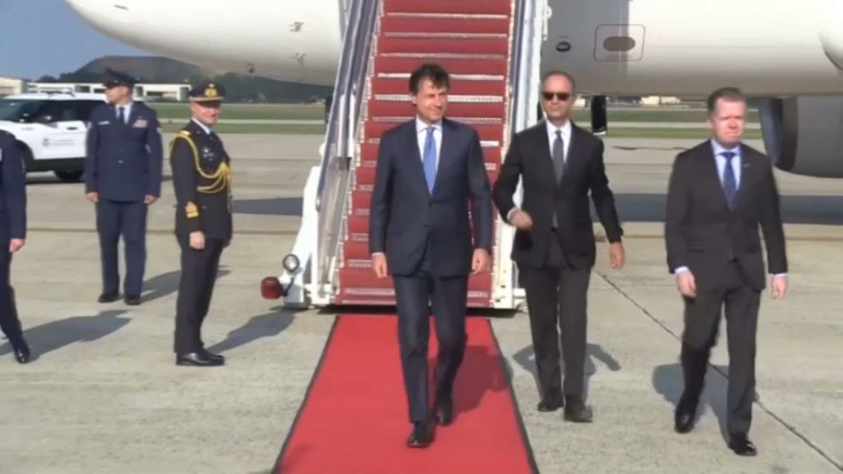 Italian Prime Minister Giuseppe Conte touches down in Maryland, U.S