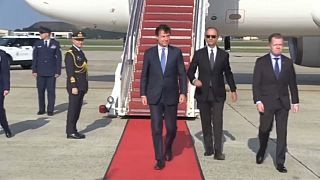 Italian Prime Minister Giuseppe Conte touches down in Maryland, U.S