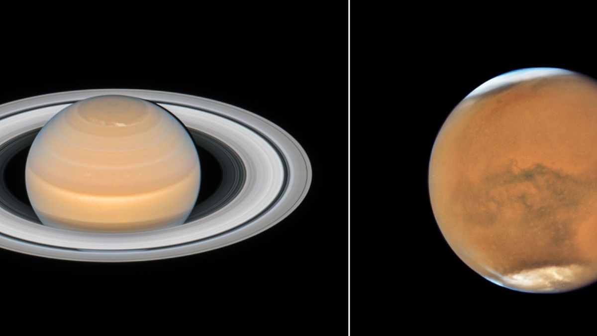 New images of Saturn (L) and Mars (R) have been released.