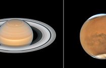 New images of Saturn (L) and Mars (R) have been released.