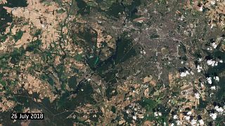 برلين تكتسي لونا بنيا مصفرا في صور حديثة للأقمار الصناعية بسبب موجة الحر