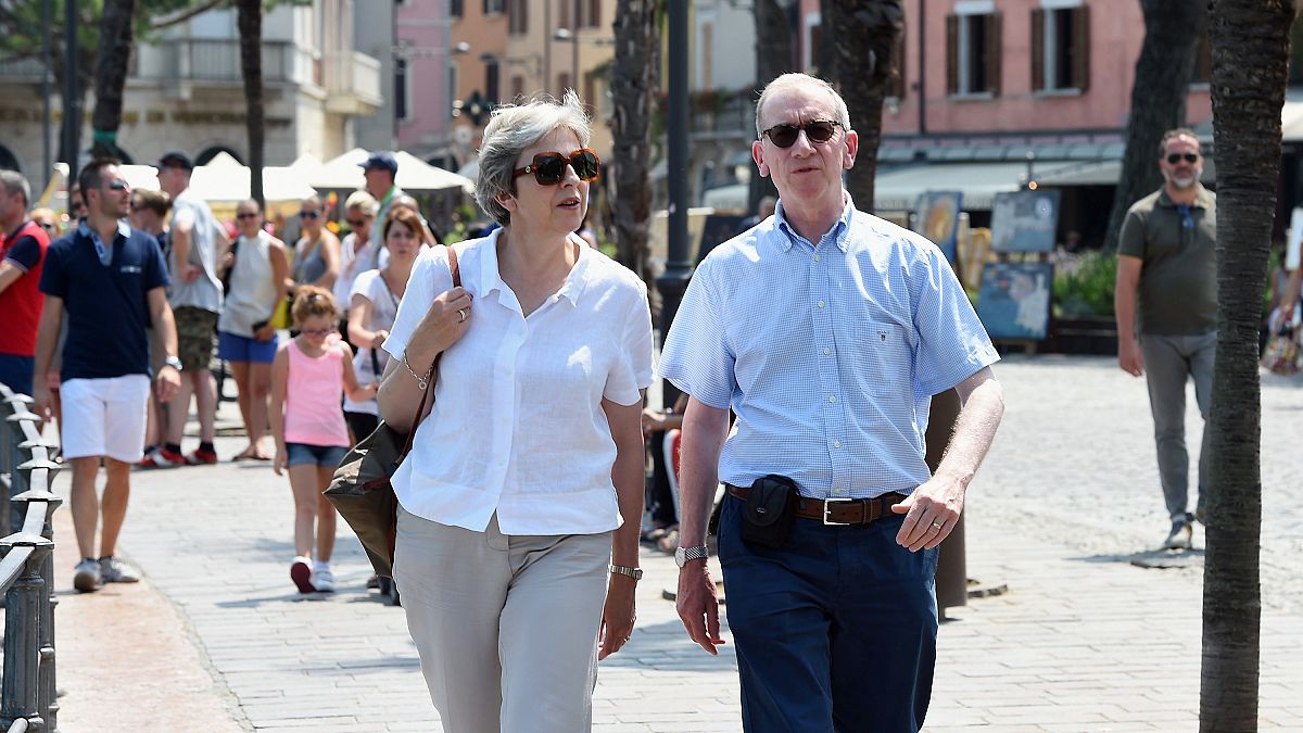 Theresa May and her husband Philip in Desenzano del Garda, Italy