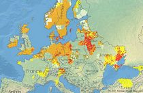 تصاویر فضاپیمای کوپرنیک از وسعت خشکسالی در اروپا و احتمال آتش‌سوزی