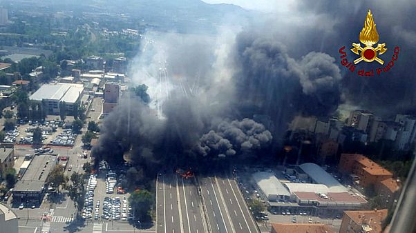 Acidente de bolonha provocou uma explosão visível a vários quilómetros Acidente de bolonha provocou uma explosão visível a vários quilómetros