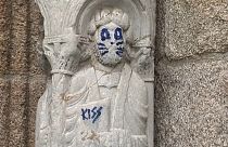 Santiago de Compostela: Weltkulturerbe mit Farbe beschmiert 