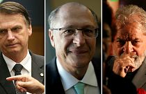 Jair Bolsonaro (PSL), Geraldo Alckmin (PSDB) e Lula da Silva (PT) na luta