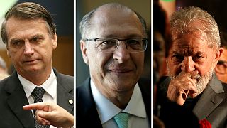 Jair Bolsonaro (PSL), Geraldo Alckmin (PSDB) e Lula da Silva (PT) na luta