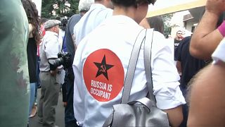 Des Géorgiens rassemblés pour dénoncer "l'occupation russe"