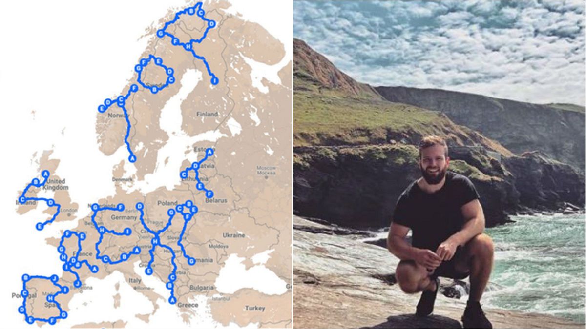 Englishman using GPS to scrawl 'Stop Brexit' over Europe during epic road trip