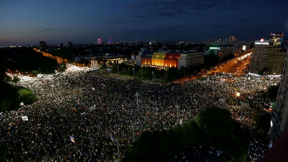 In pictures: Romania's anti-government protest in Bucharest