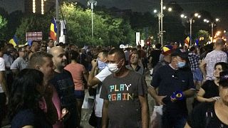 Watch: Protesters’ panic as tear gas is fired during anti-government rally in Bucharest
