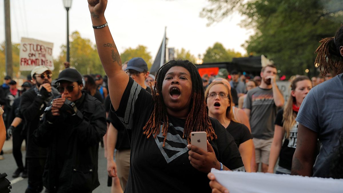 Anti-fascist marchers in Charlottesville mark Heather Heyer anniversary