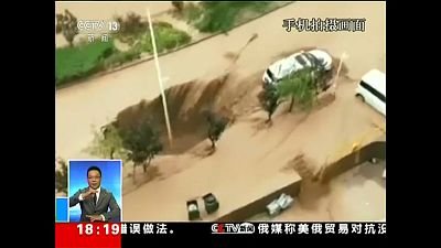 Chuvas torrenciais provocam o caos no noroeste da China