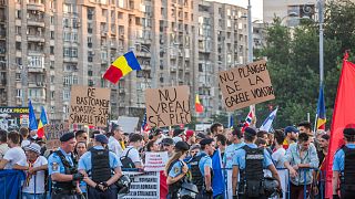 Protestors in Bucharest