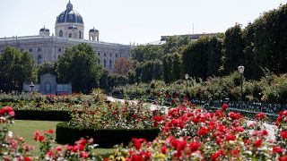  Public garden next to the Natural History Museum in Vienna, Austria