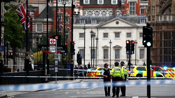 a car crashed outside the Houses of Parliament in Westminster a car crashed outside the Houses of Parliament in Westminster