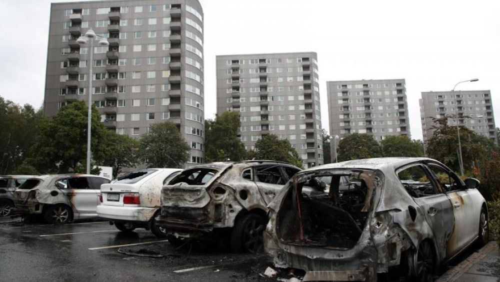 Cars set alight by youths during rampage across Sweden