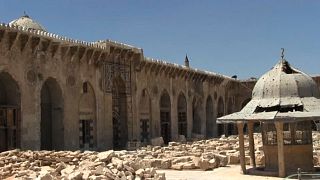 شاهد: استمرار عملية ترميم الجامع الأموي الكبير في حلب 