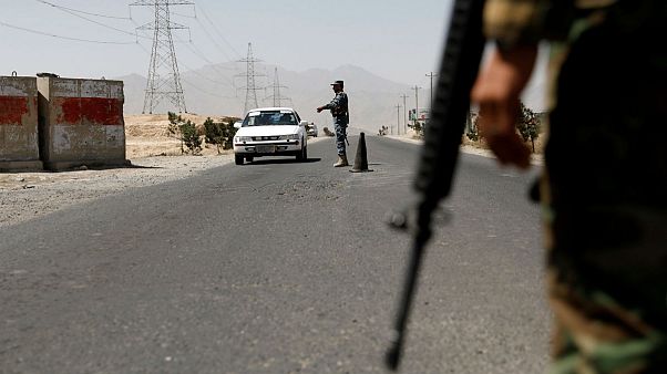 An Afghan police checkpoint An Afghan police checkpoint