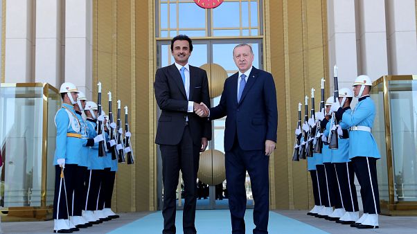 Recep Tayyip Erdogan und der Emir von Katar in Ankara Recep Tayyip Erdogan und der Emir von Katar in Ankara