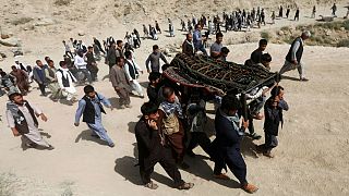 a burial ceremony, in Kabul, Afghanistan