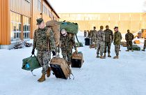 Американские морские пехотинцы прибывают в Норвегию. 