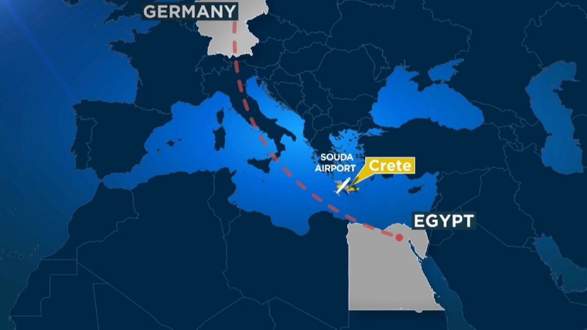 Aterrizaje de emergencia de un avión alemán en Creta tras una amenaza de bomba
