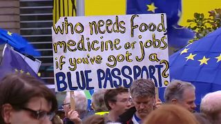 Supporters of second Brexit vote rally in Scotland