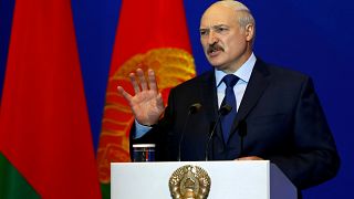 Präsident Alexander Lukaschenko bei einer Rede
