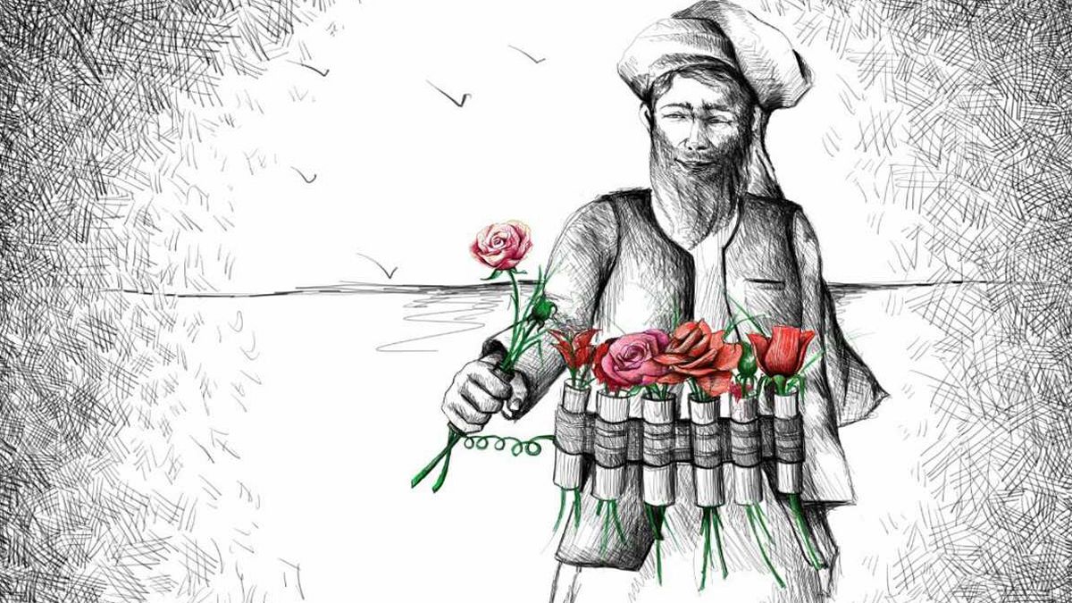 هنرمند افغان مشکلات جامعه را با کارتون نقاشی می‌کند