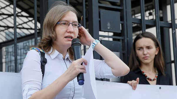 Natalia Kaplan durante una protesta en Kiev Natalia Kaplan durante una protesta en Kiev