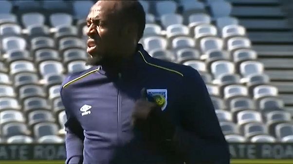 Usain Bolt első fociedzése ausztrál csapatánál Usain Bolt első fociedzése ausztrál csapatánál