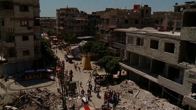 Ugrálóvár a romok között – áldozati ünnep Szíriában
