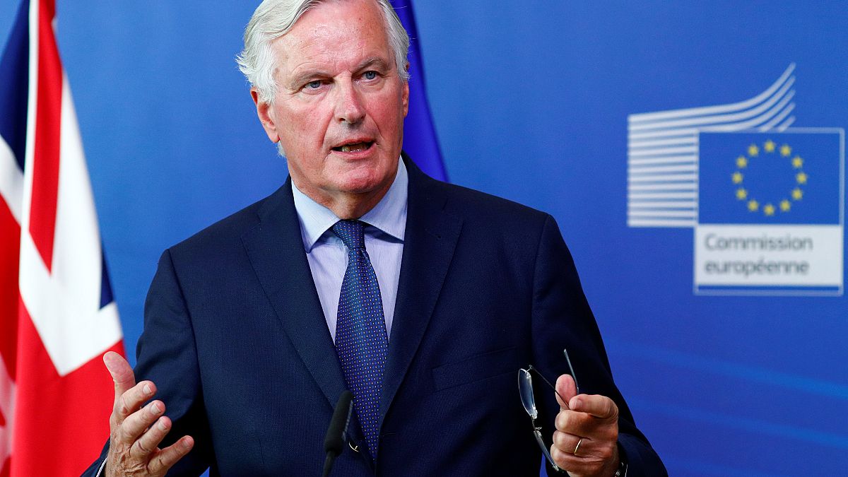 EU Chief Negotiator Michel Barnier at a meeting with UK Brexit Secretary