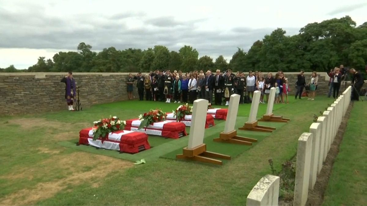 شاهد: دفن 4 جنود كنديين قُتلوا قبل قرن في فرنسا أثناء الحرب العالمية الأولى