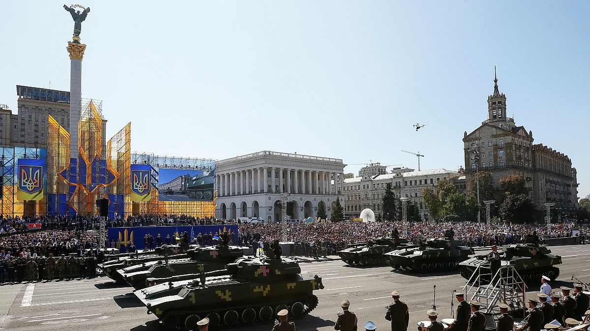 Ukrayna Bağımsızlık Günü askeri tören geçişi