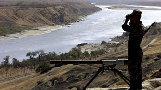 سرباز روس در مرز تاجیکستان و افغانستان