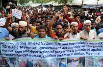 Musulmans rohingyas demandent justice à l'ONU en Birmanie.