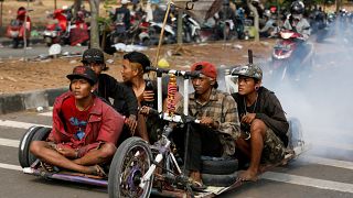 Watch: Crowds gather in Indonesia to celebrate classic Vespa scooter