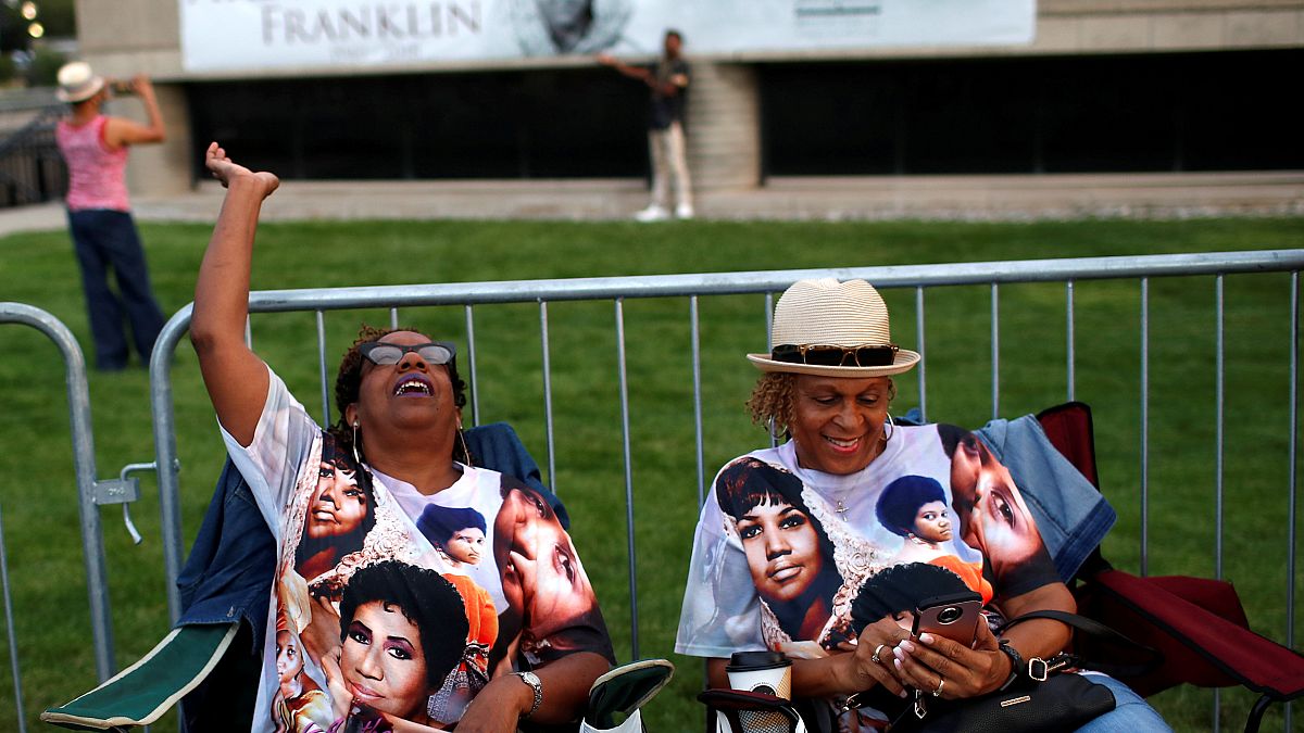 Des fans d'Aretha Franklin venues lui rendre un dernier hommage