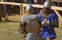 Watch: Sword fighting, jousting and archery at medieval festival