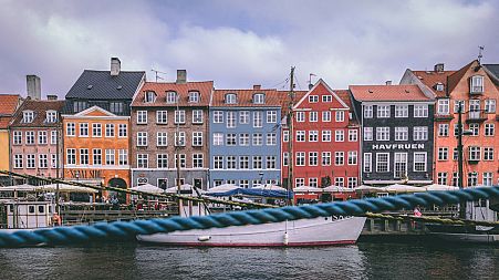 Copenhagen's famous Nyhavn district with colourful houses