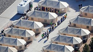 فرزندان مهاجران غیرقانونی در اردوگاهی نزدیک مرز مکزیک در ایالت تگزاس
